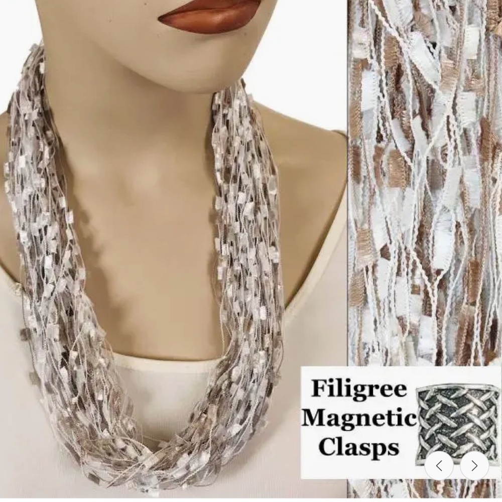 Magic Scarf Magnetic Confetti Thread Necklace